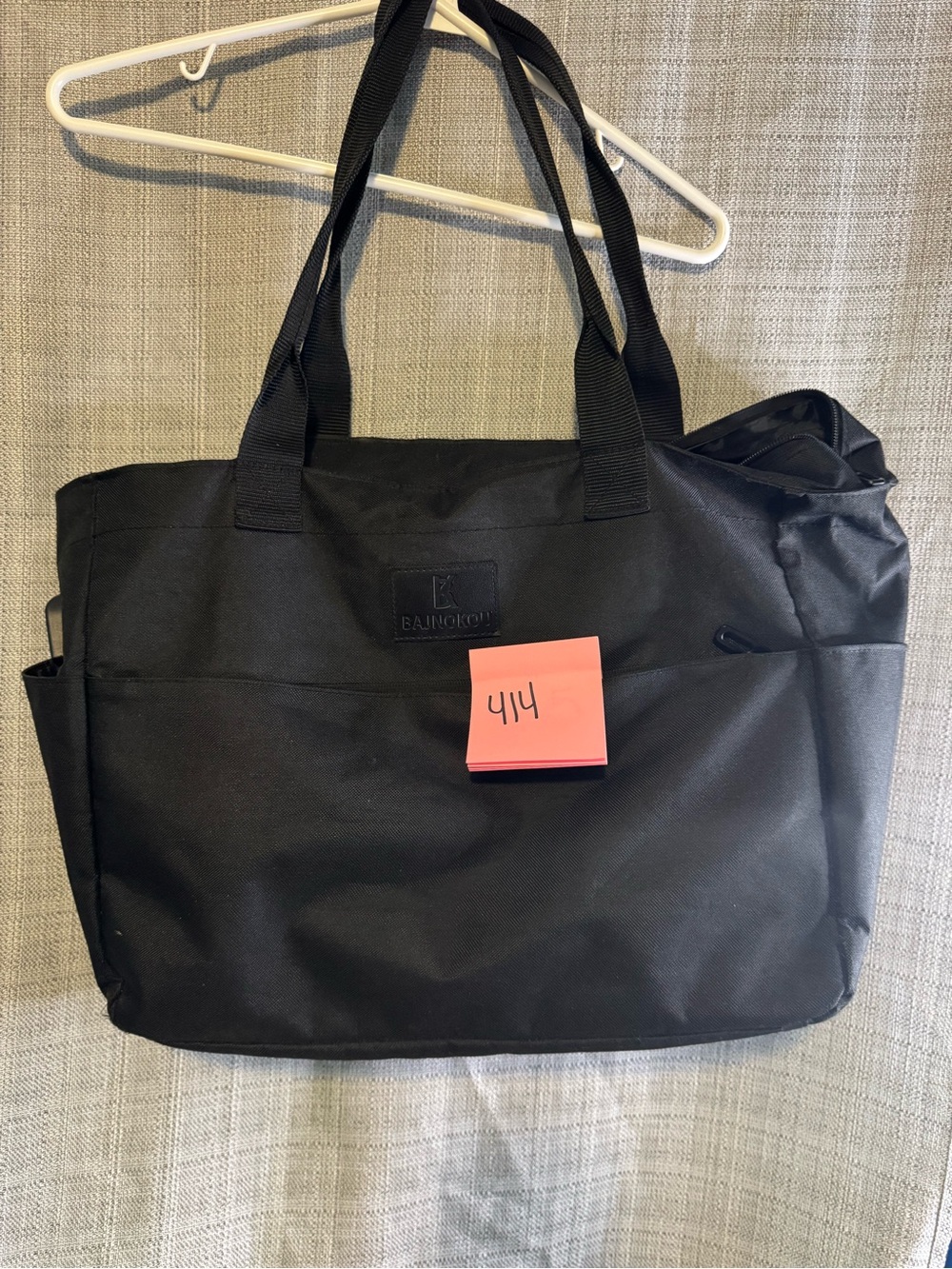 Everyday Black Tote Bag with Dual Shoulder Straps